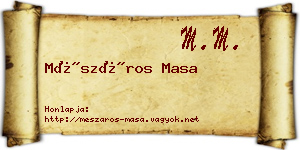 Mészáros Masa névjegykártya